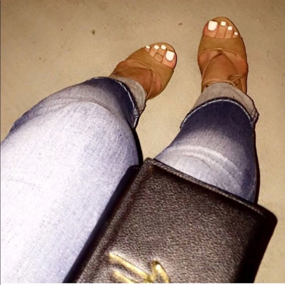 Forever string up Block Heels . . 4 inch heels.